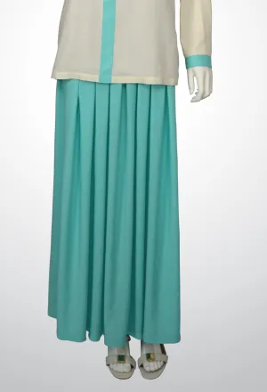 Aqua Maxi Skirt with Slimming Yoke