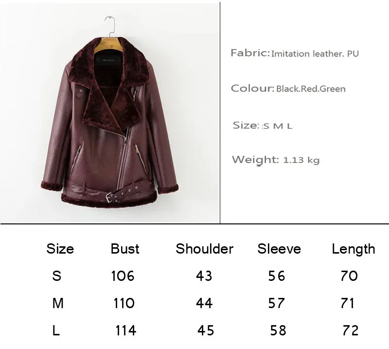 Autumn Winter Coat New European American Women Punk Lapel thickened Padded warm PU leather coats