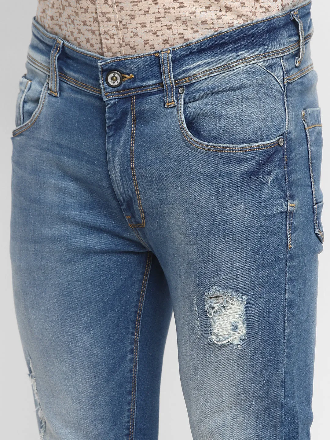 Blue Ultra Slim Fit Mid Fade Jeans