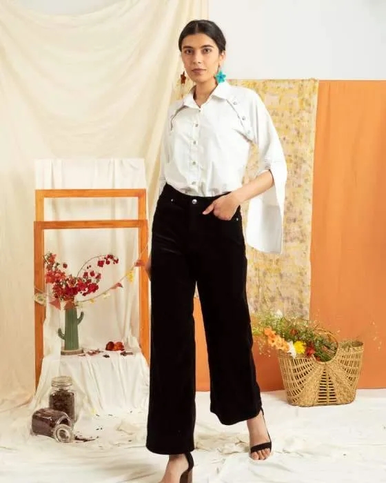 Buttoned up classic crisp white shirt
