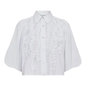CoCC Crisp Ruffle Puff Shirt - White