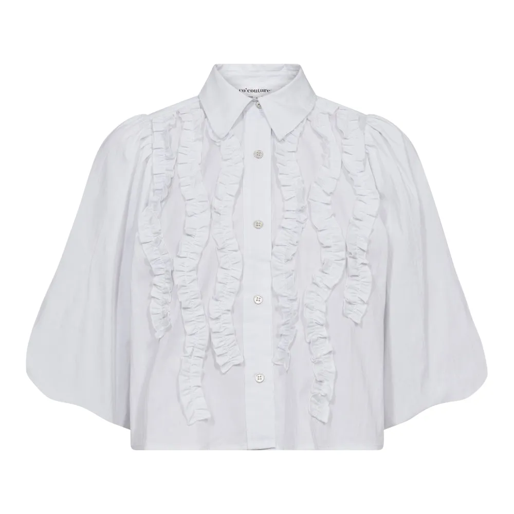 CoCC Crisp Ruffle Puff Shirt - White
