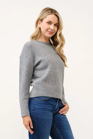 Cozy Grey Round-Neck Sweater