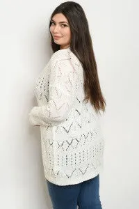 Cream Plus Size Button Up Cardigan