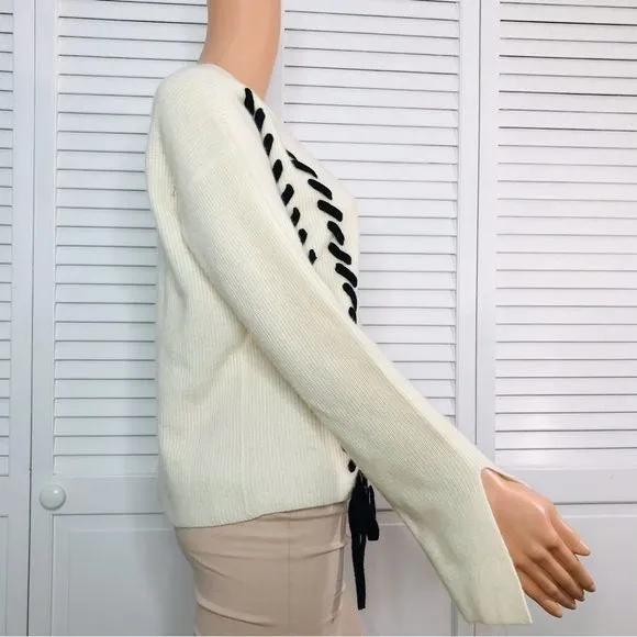 DESIGN HISTORY Pure Cashmere Cream Sweater Size M