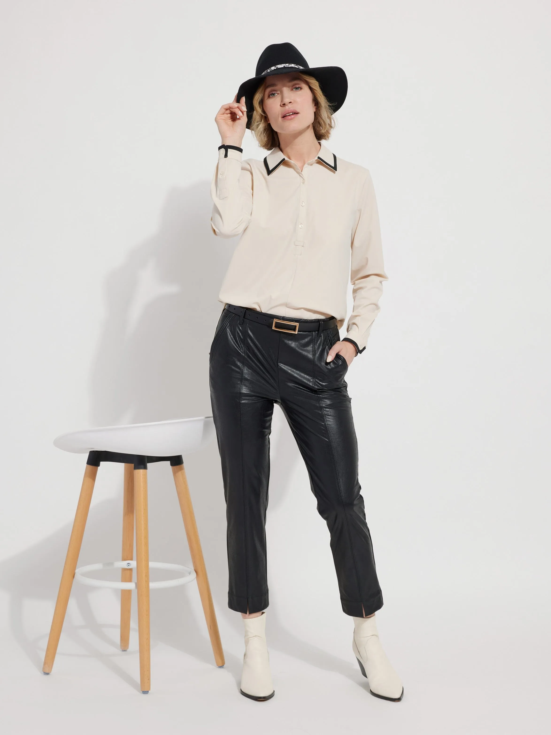 Diana Shirt w Contrast Trim