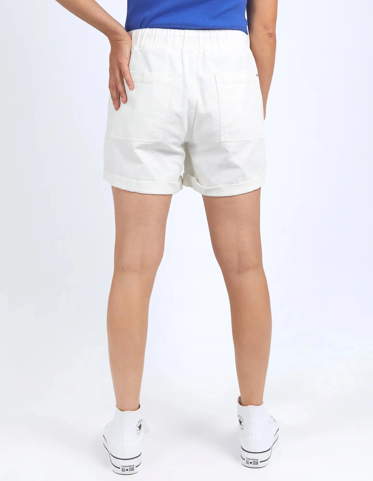 ELM EMMA RELAXED DENIM SHORT VINTAGE WHITE
