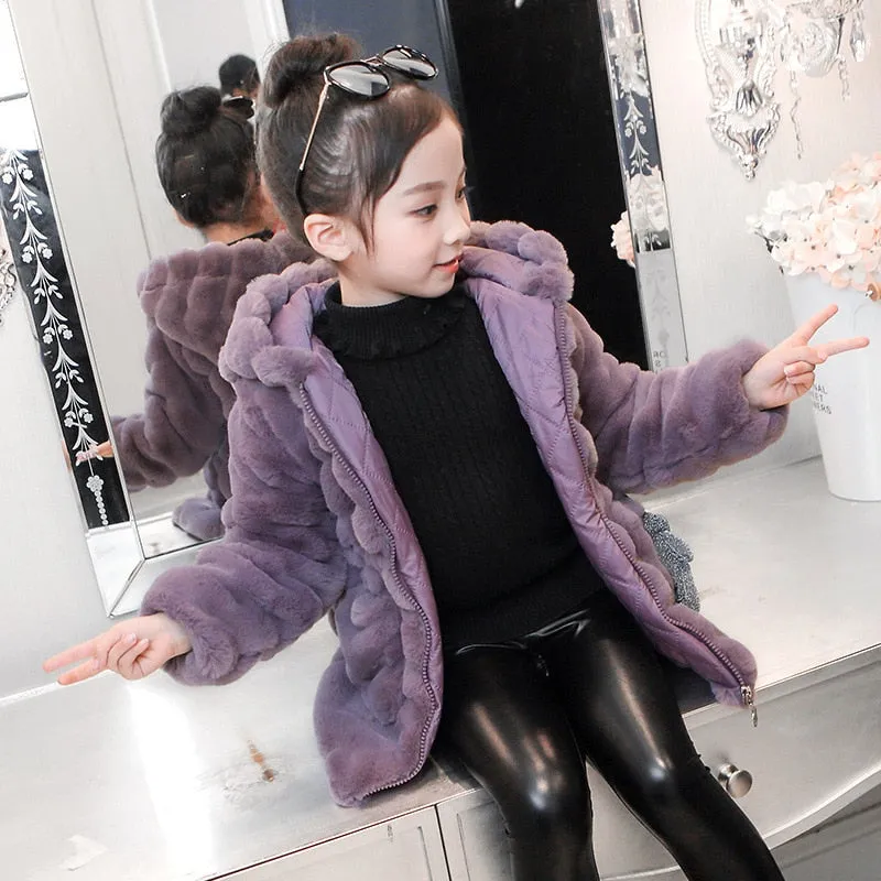 Fashionista Faux Fur Girl's Coat Sizes 4-12