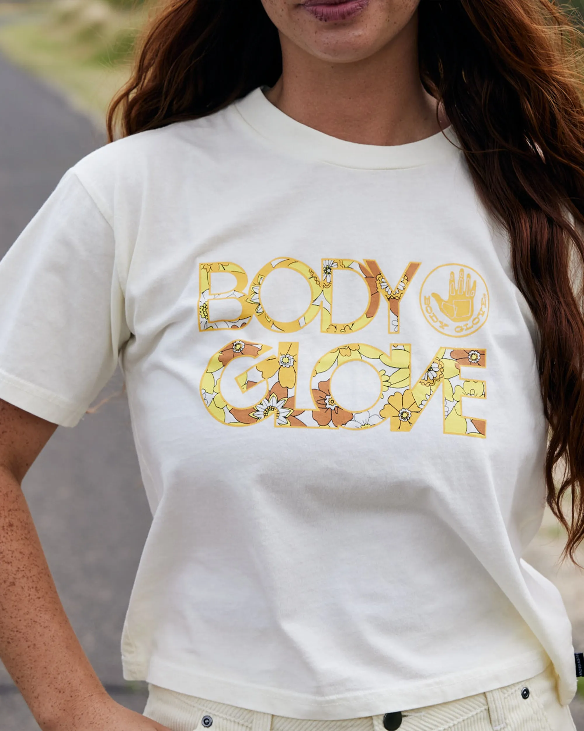Floral Fun Relaxed Crop T-Shirt - Cream