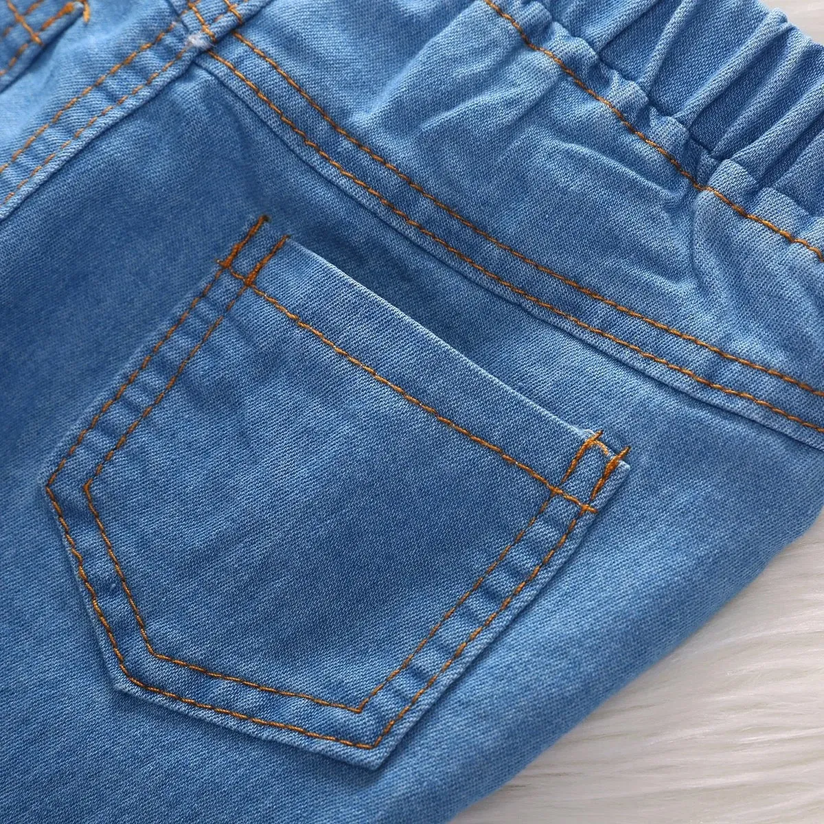 Girls Stylish Pearls Ripped Stretchable Jeans