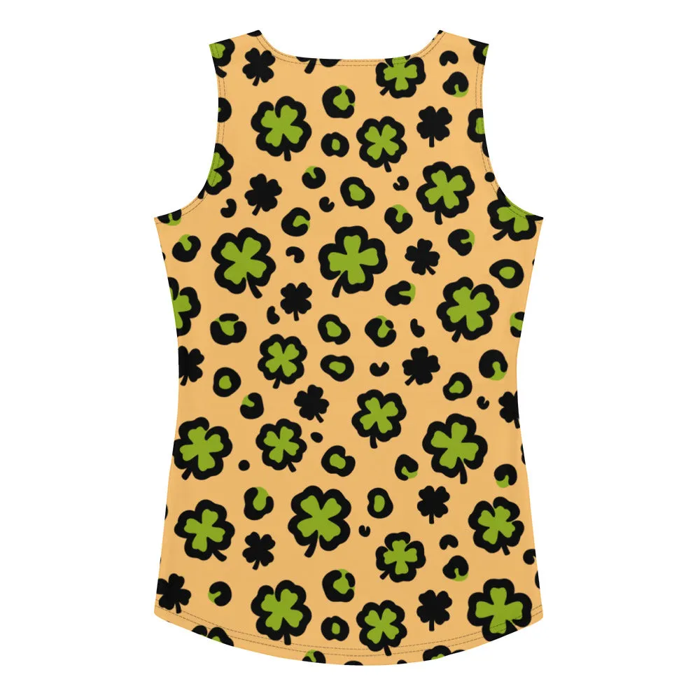 Green Clover Leopard Women's Tank Top