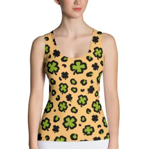 Green Clover Leopard Women's Tank Top
