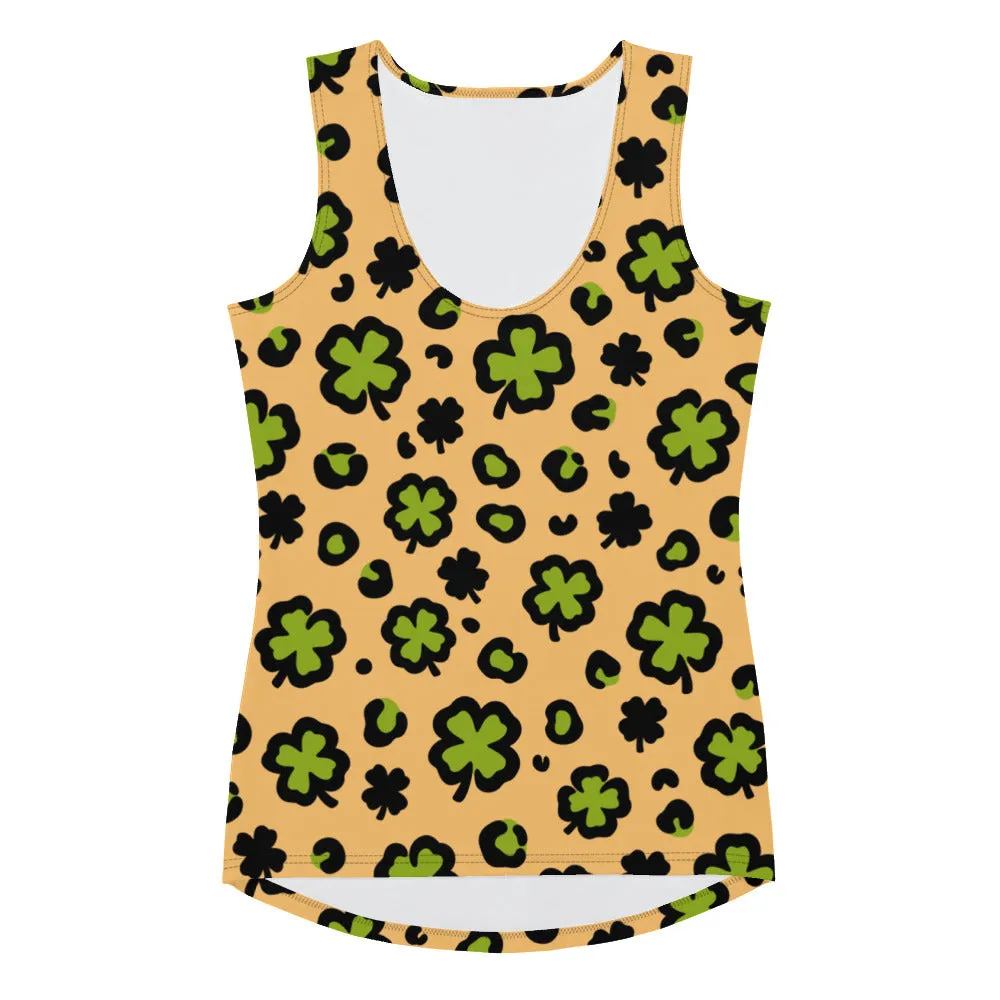 Green Clover Leopard Women's Tank Top