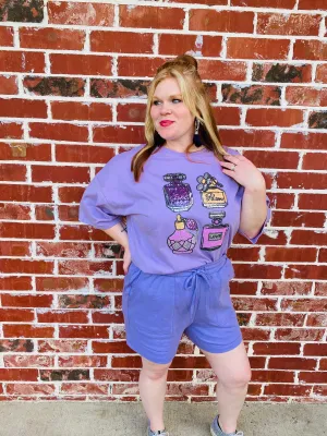 Lavender Relaxed Cotton Shorts