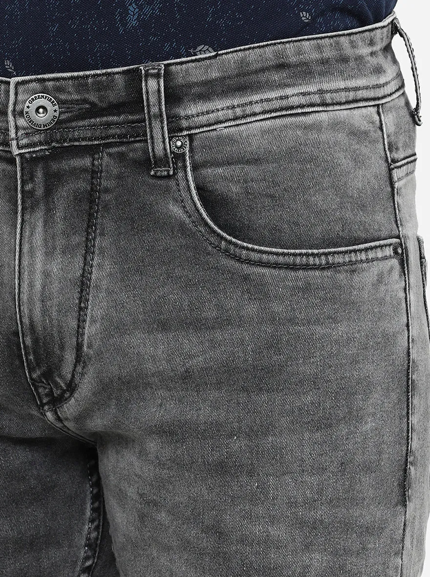 Light Grey Washed Slim Fit Jeans | Greenfibre