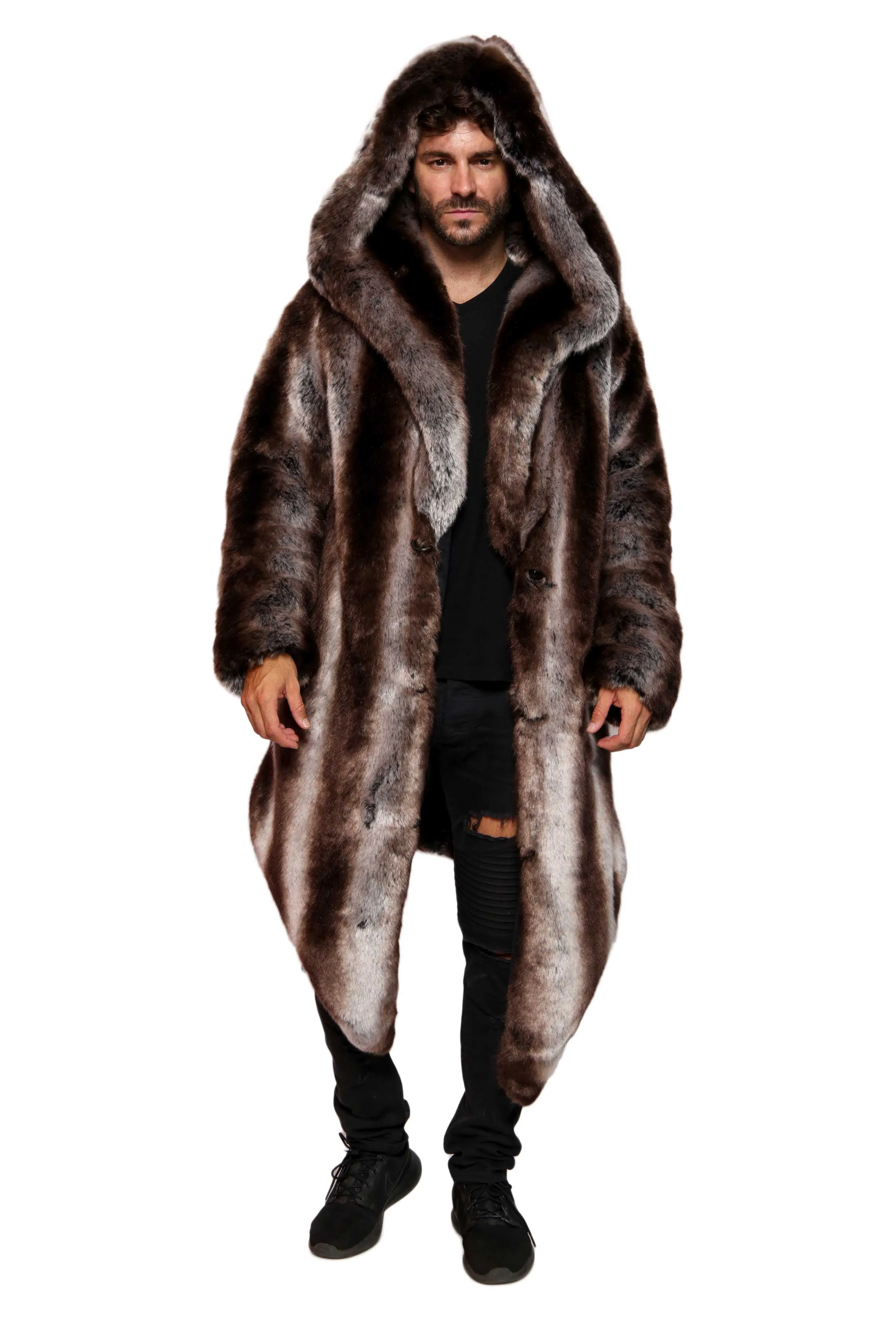 Men's Desert Warrior Coat in "Truffle" Chinchilla STOCK