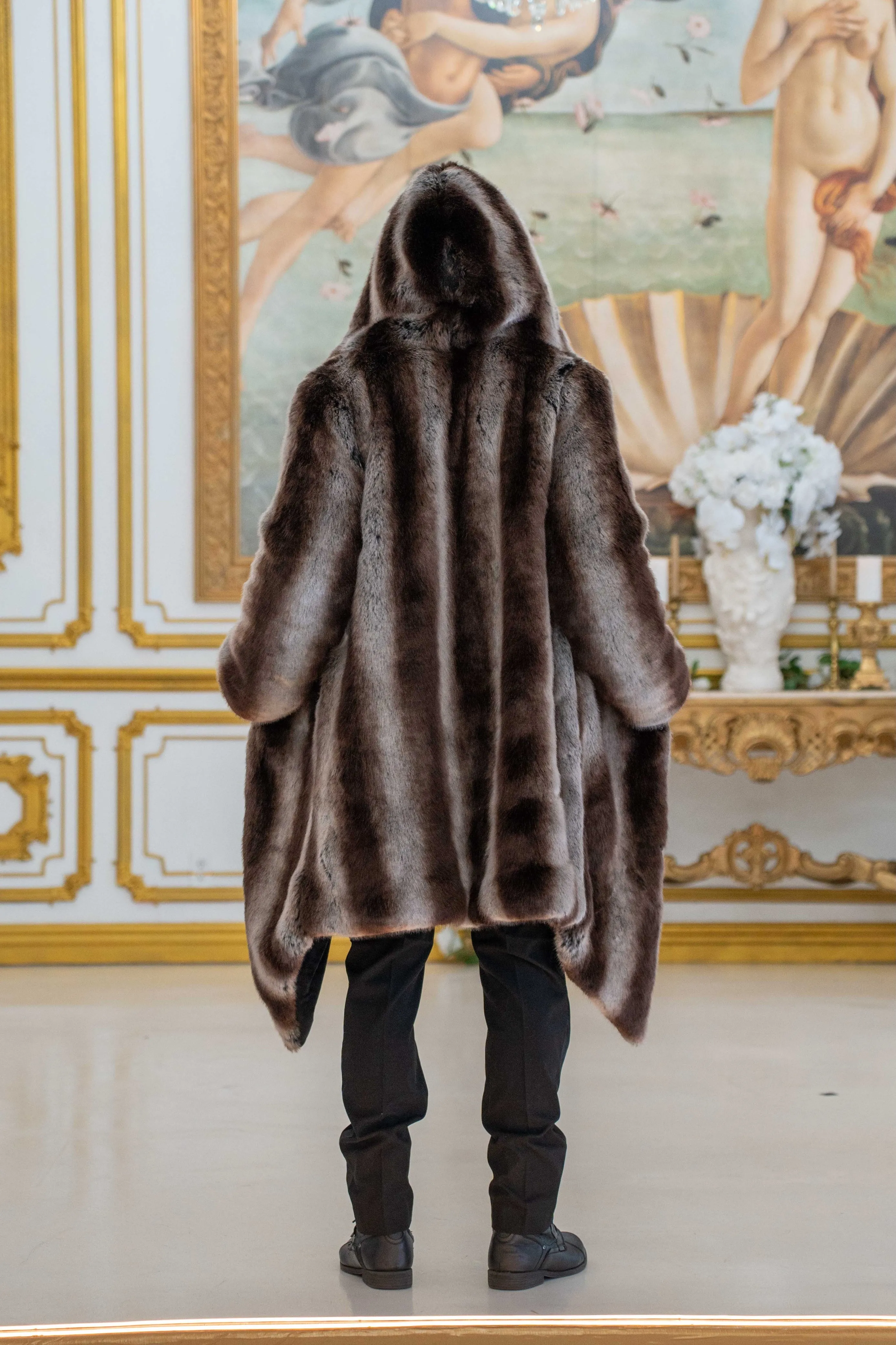 Men's Desert Warrior Coat in "Truffle" Chinchilla STOCK