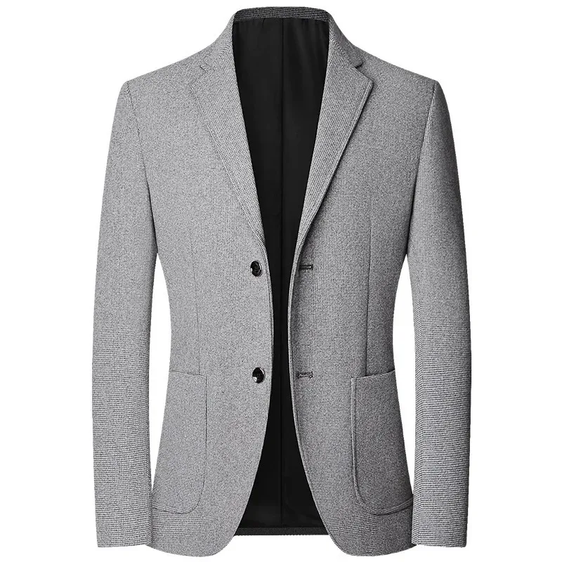 Men's Slim Fit Blazer with Two-Button Closure and Texture | Ideal for All Seasons