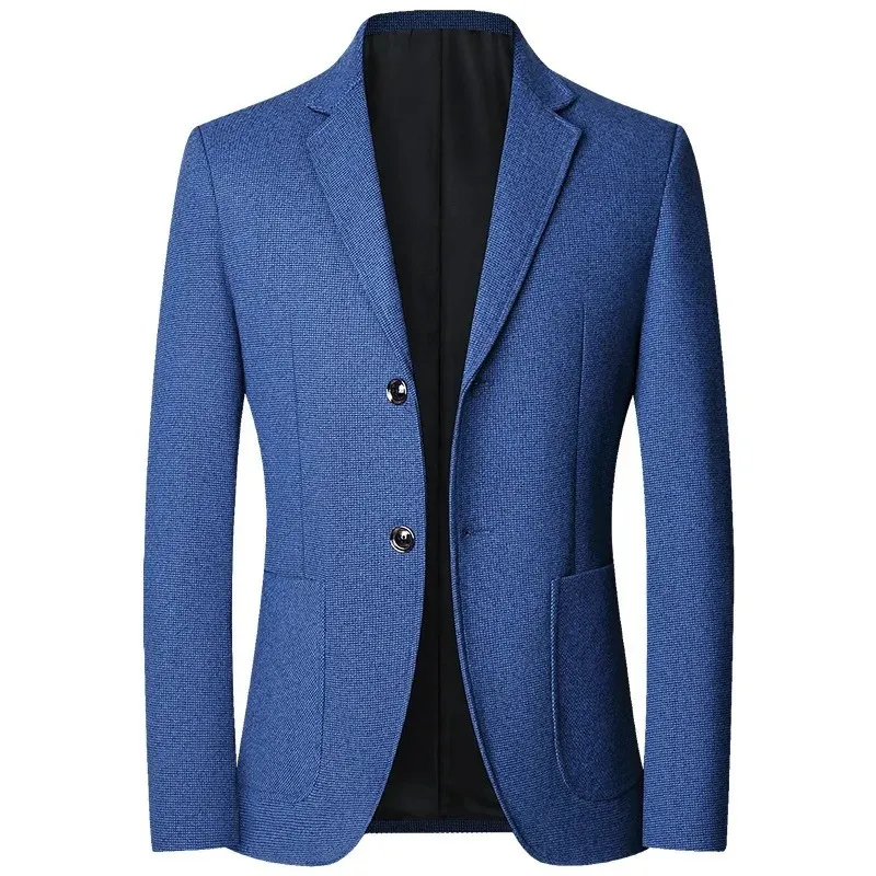 Men's Slim Fit Blazer with Two-Button Closure and Texture | Ideal for All Seasons