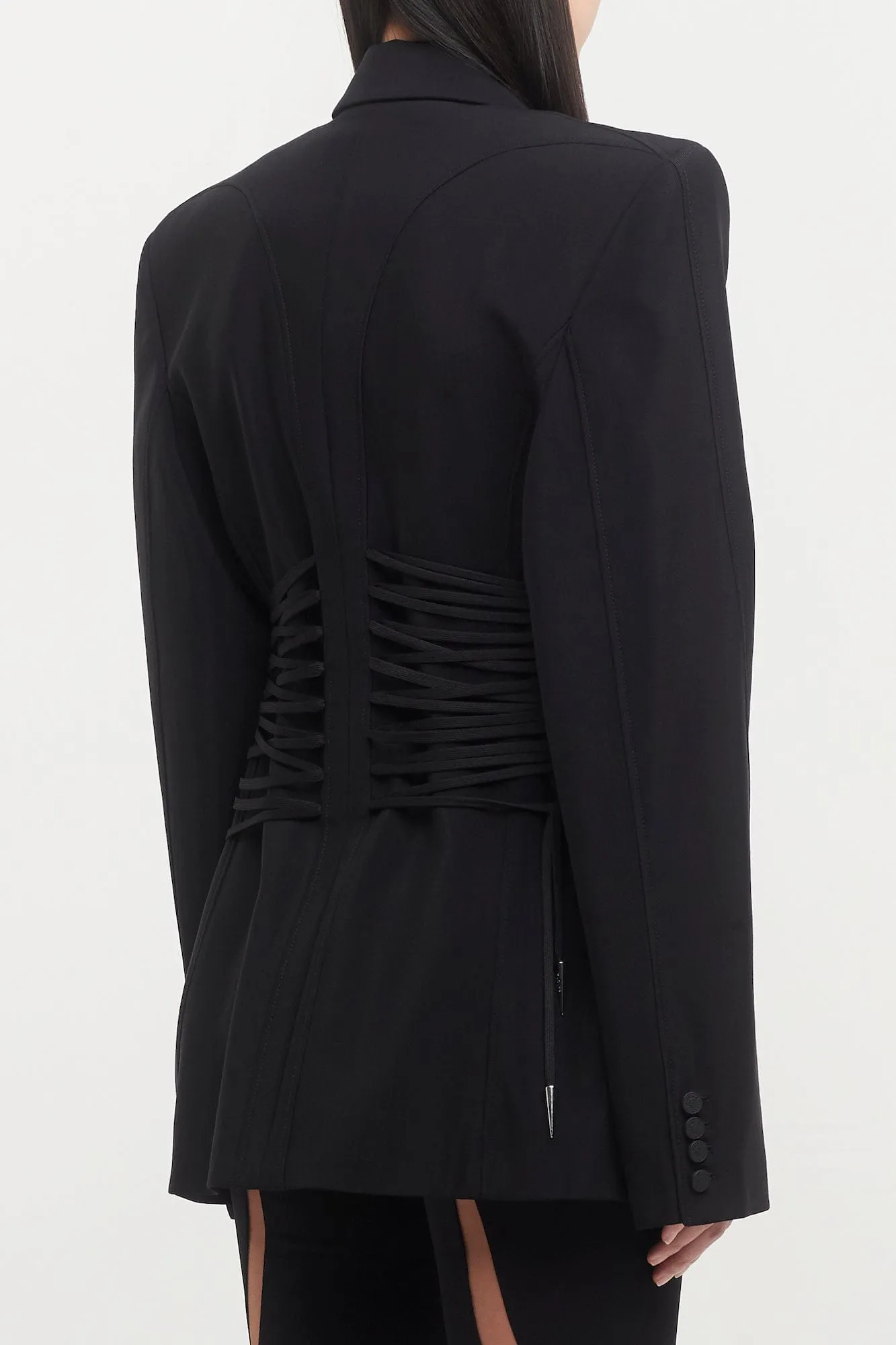 Mugler Heavy Fluid Lace Blazer