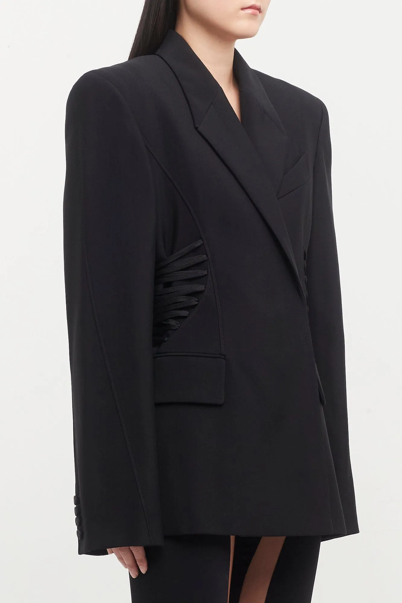 Mugler Heavy Fluid Lace Blazer