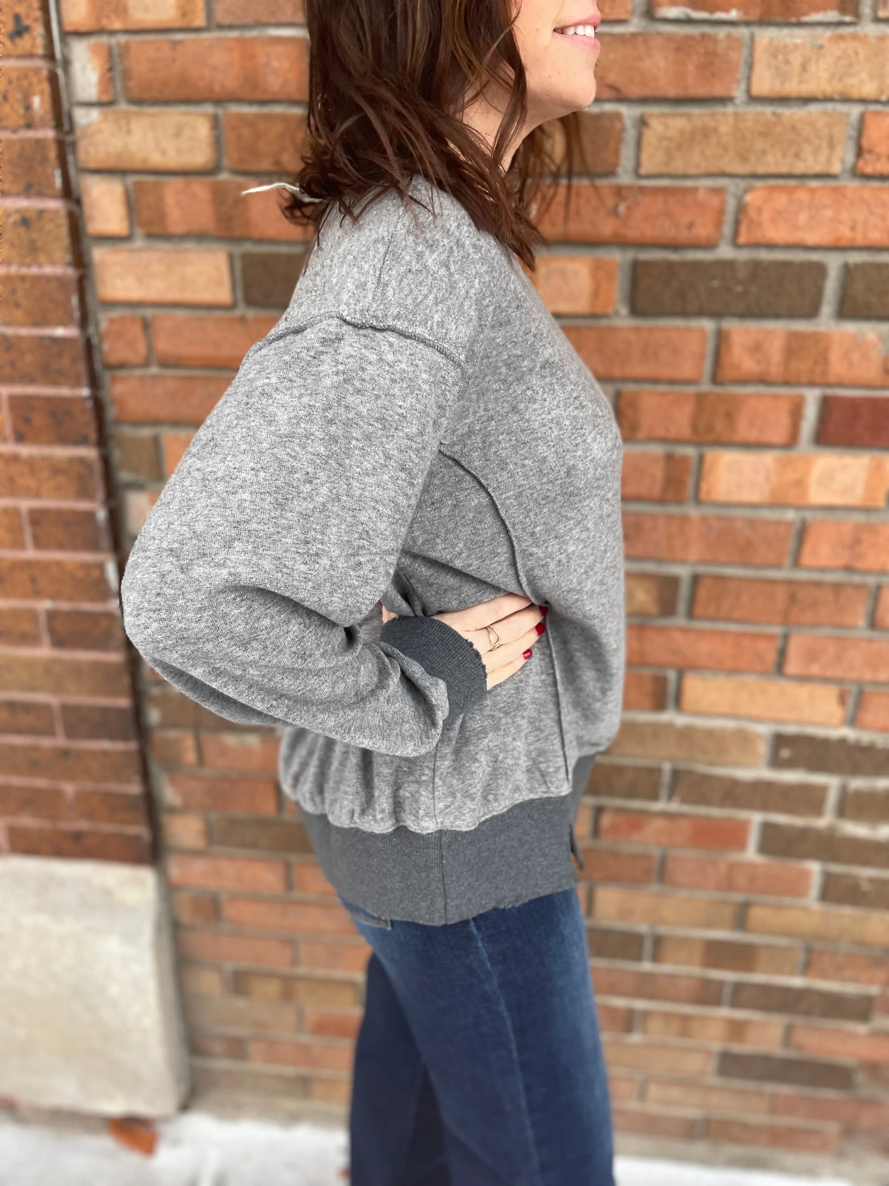 Oversized Velour Sweatshirt
