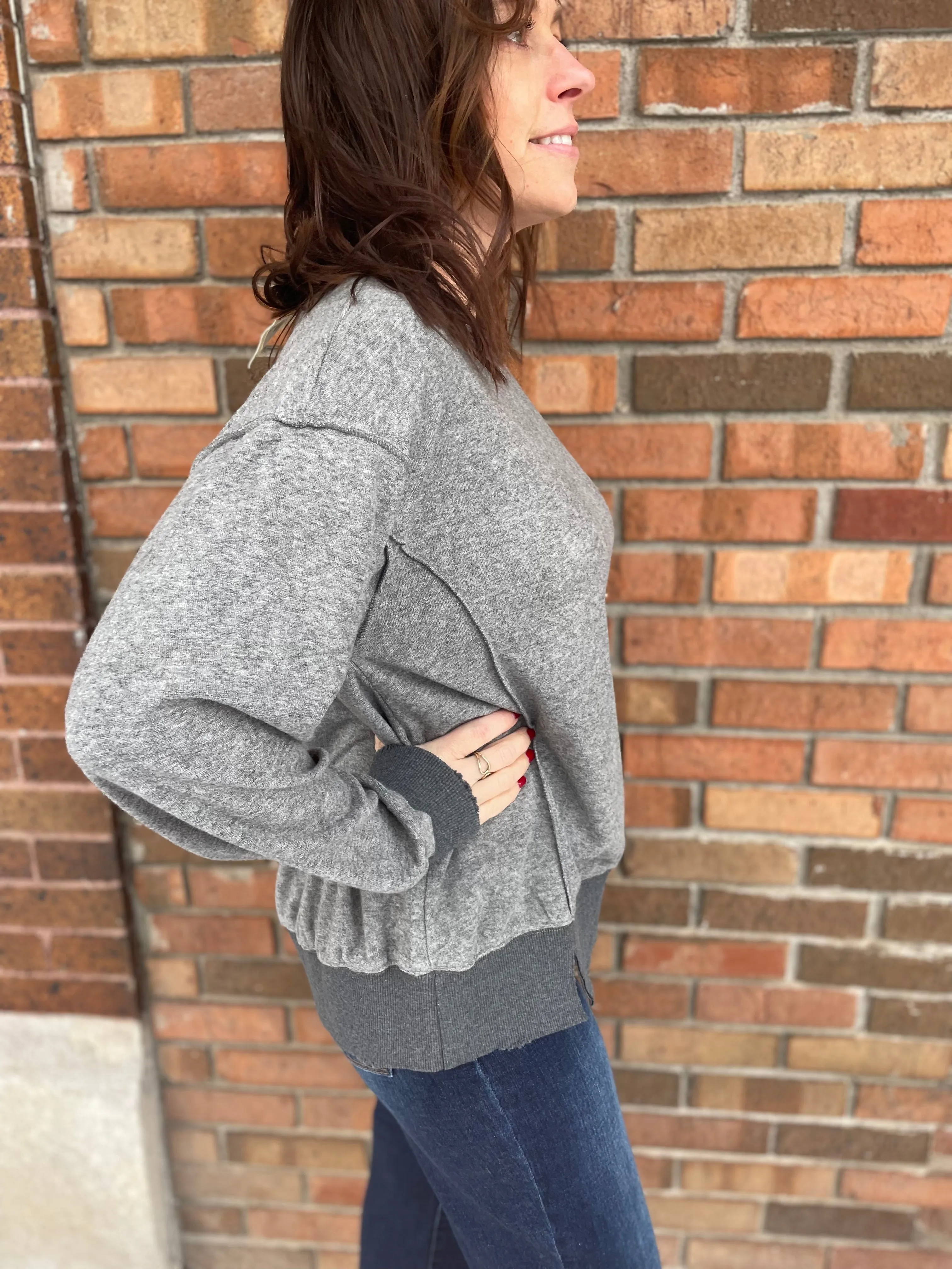 Oversized Velour Sweatshirt