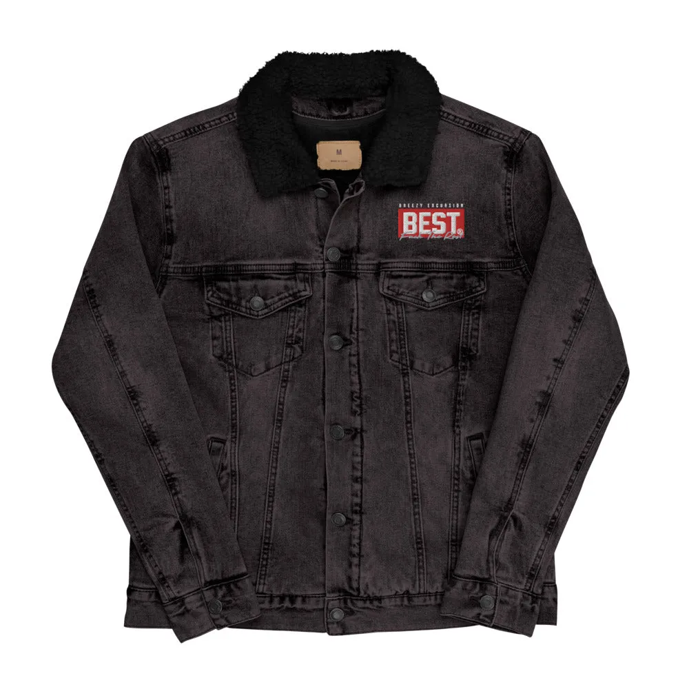 RED BEST BOX Signature Unisex denim sherpa jacket Black