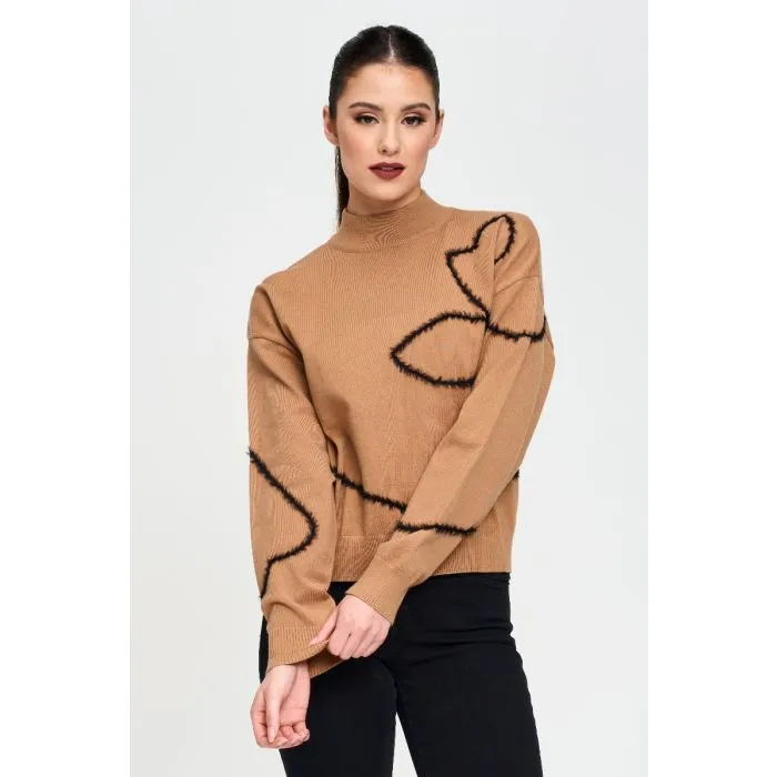 Red Coral Fuzzy Floral Sweater (Only 1 L/XL Left!)