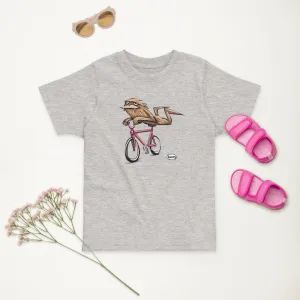 Sasquatch Riding a Bike | Light Heather Gray Toddler T-Shirt