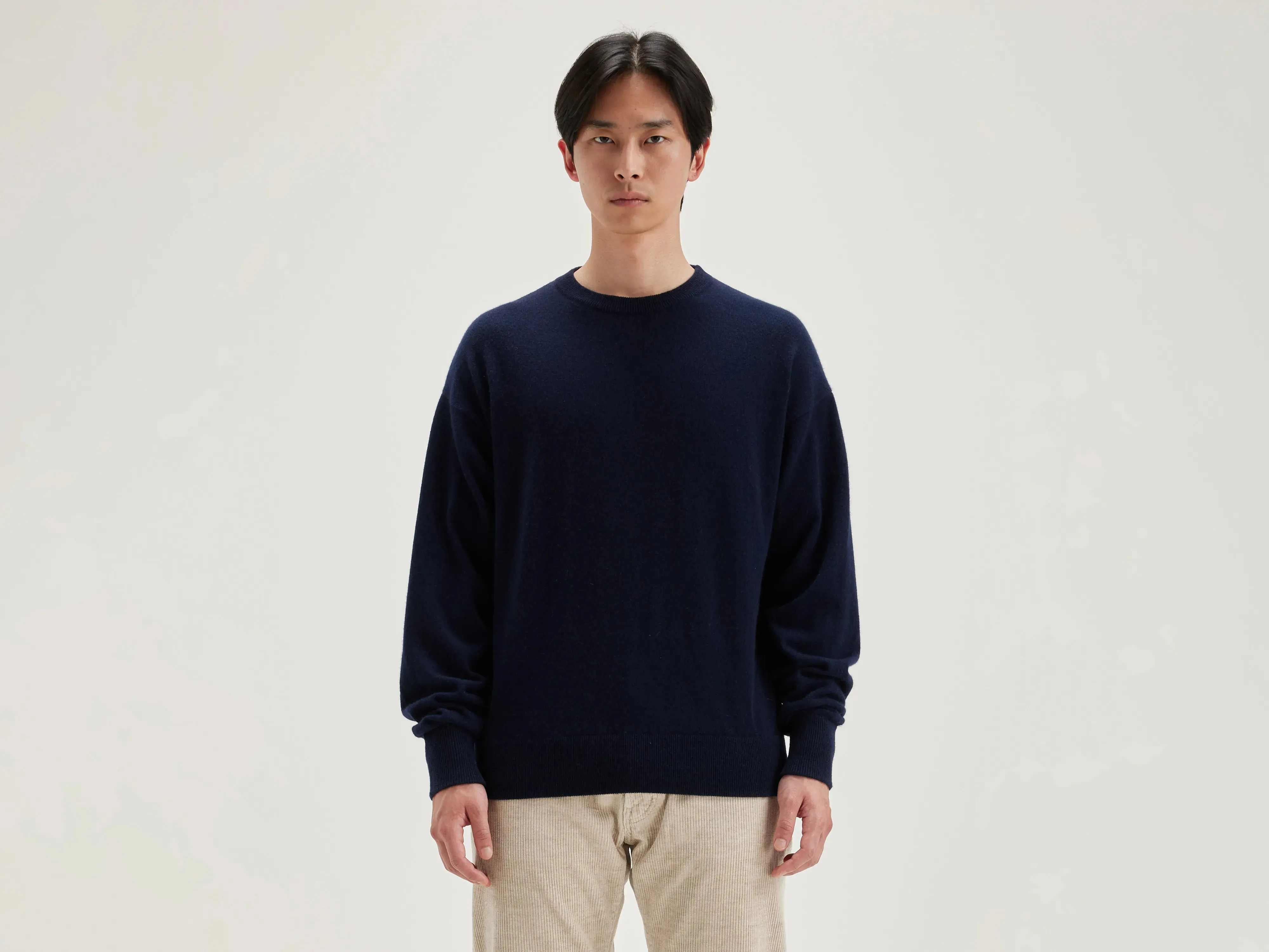 Slamy crew-neck sweater (242 / M / NAVY)