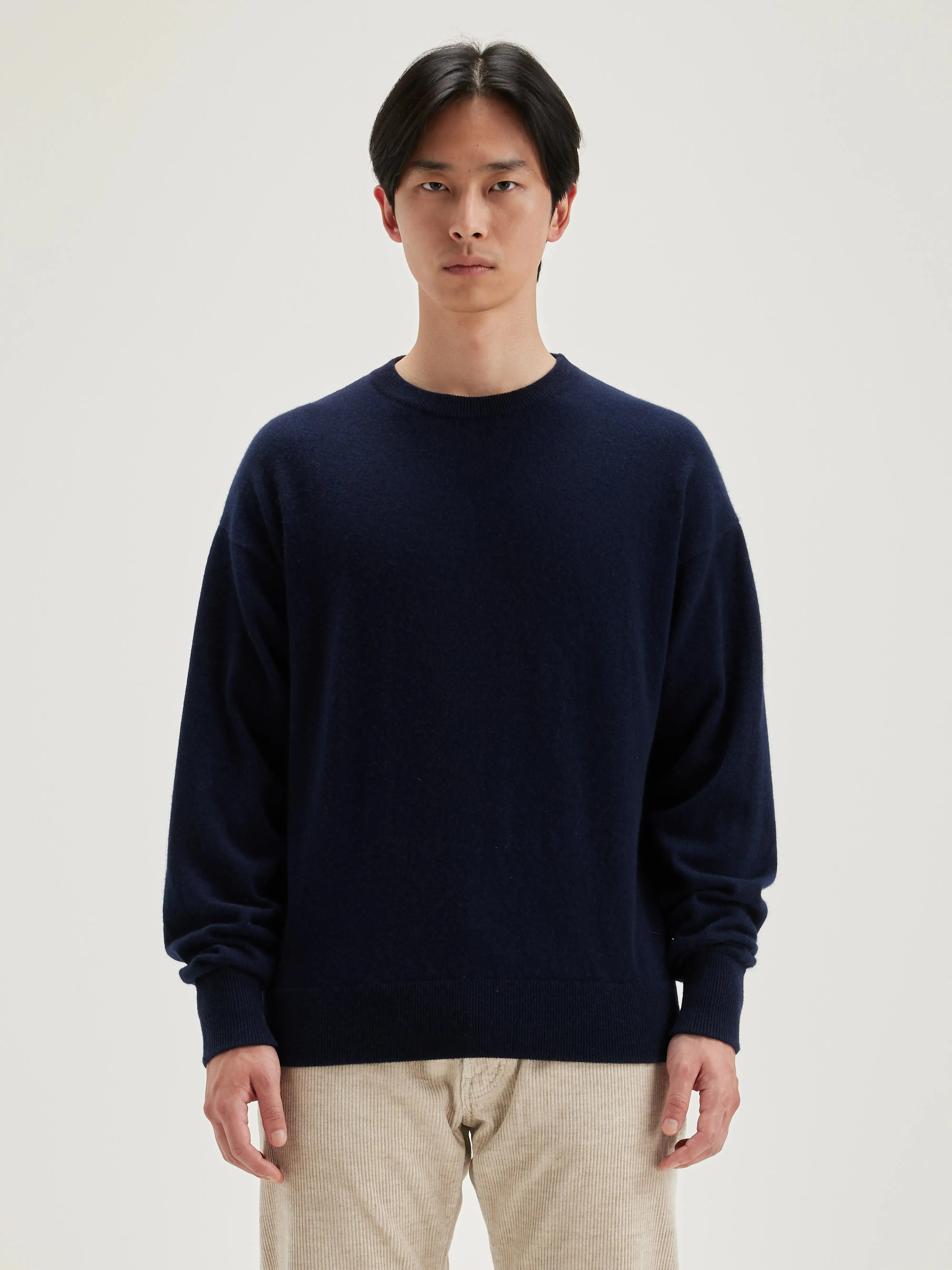Slamy crew-neck sweater (242 / M / NAVY)