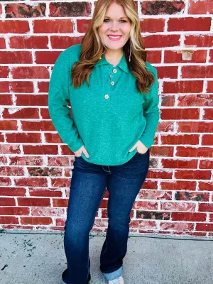 Soft Collared Sweater- Forest