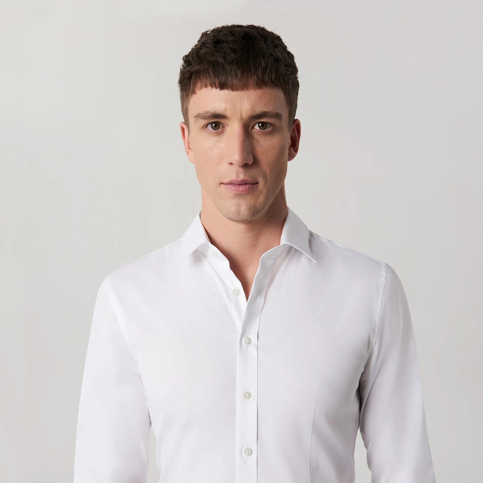 Stretch Cotton Poplin Shirt White