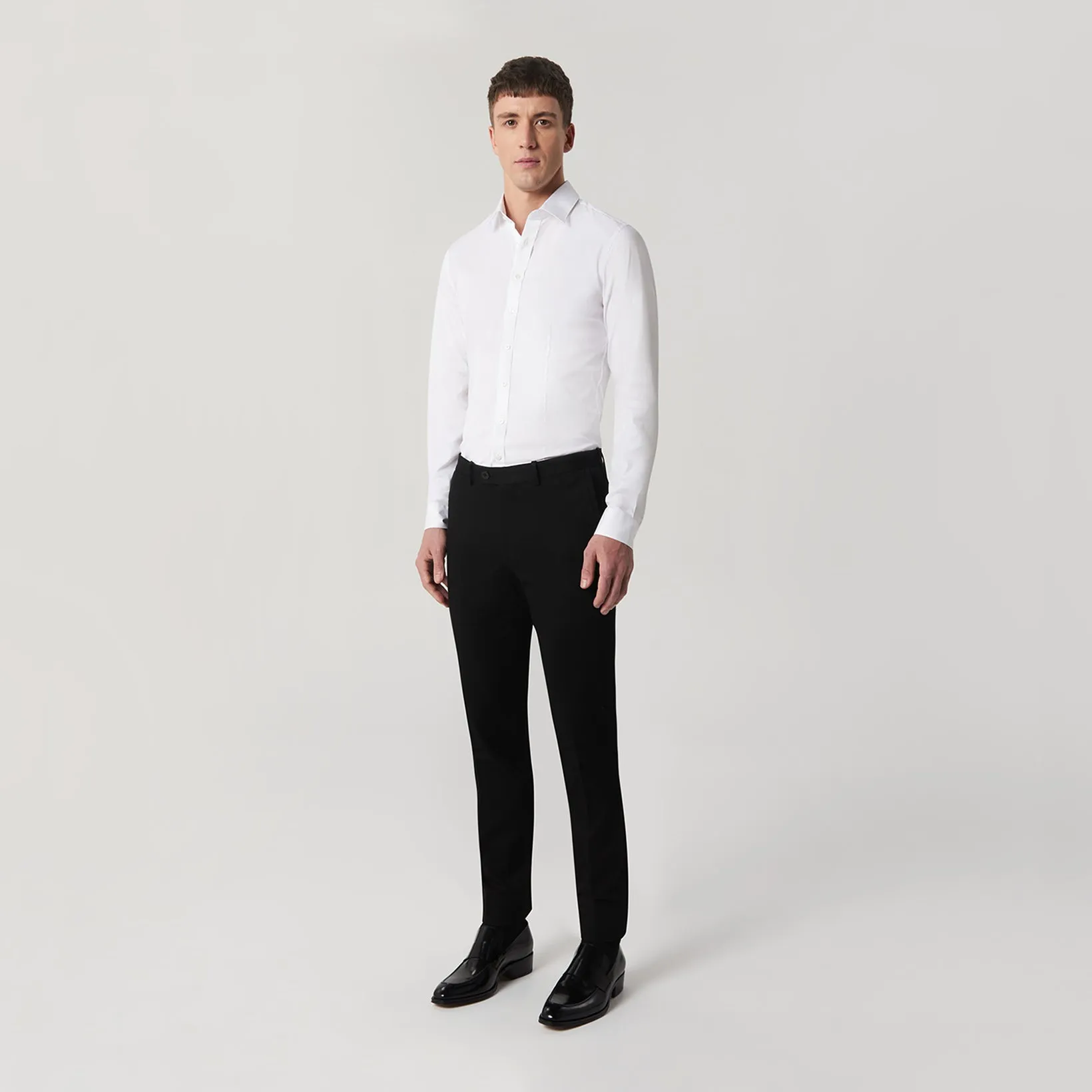 Stretch Cotton Poplin Shirt White