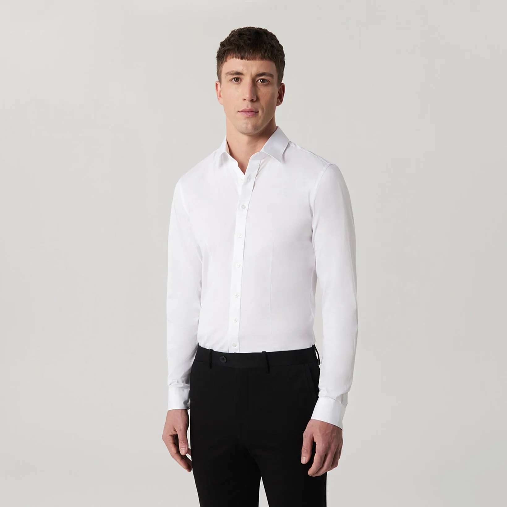 Stretch Cotton Poplin Shirt White