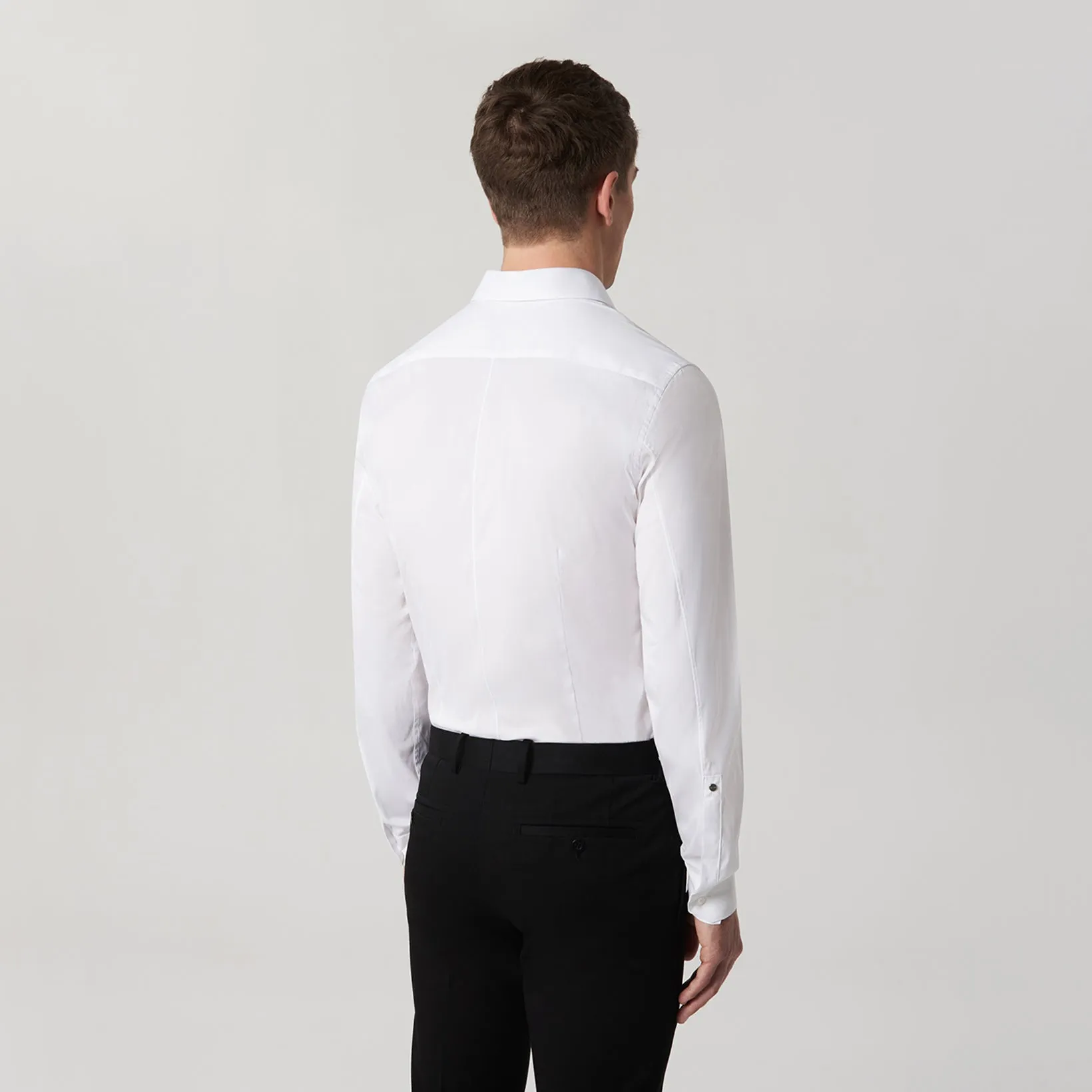 Stretch Cotton Poplin Shirt White
