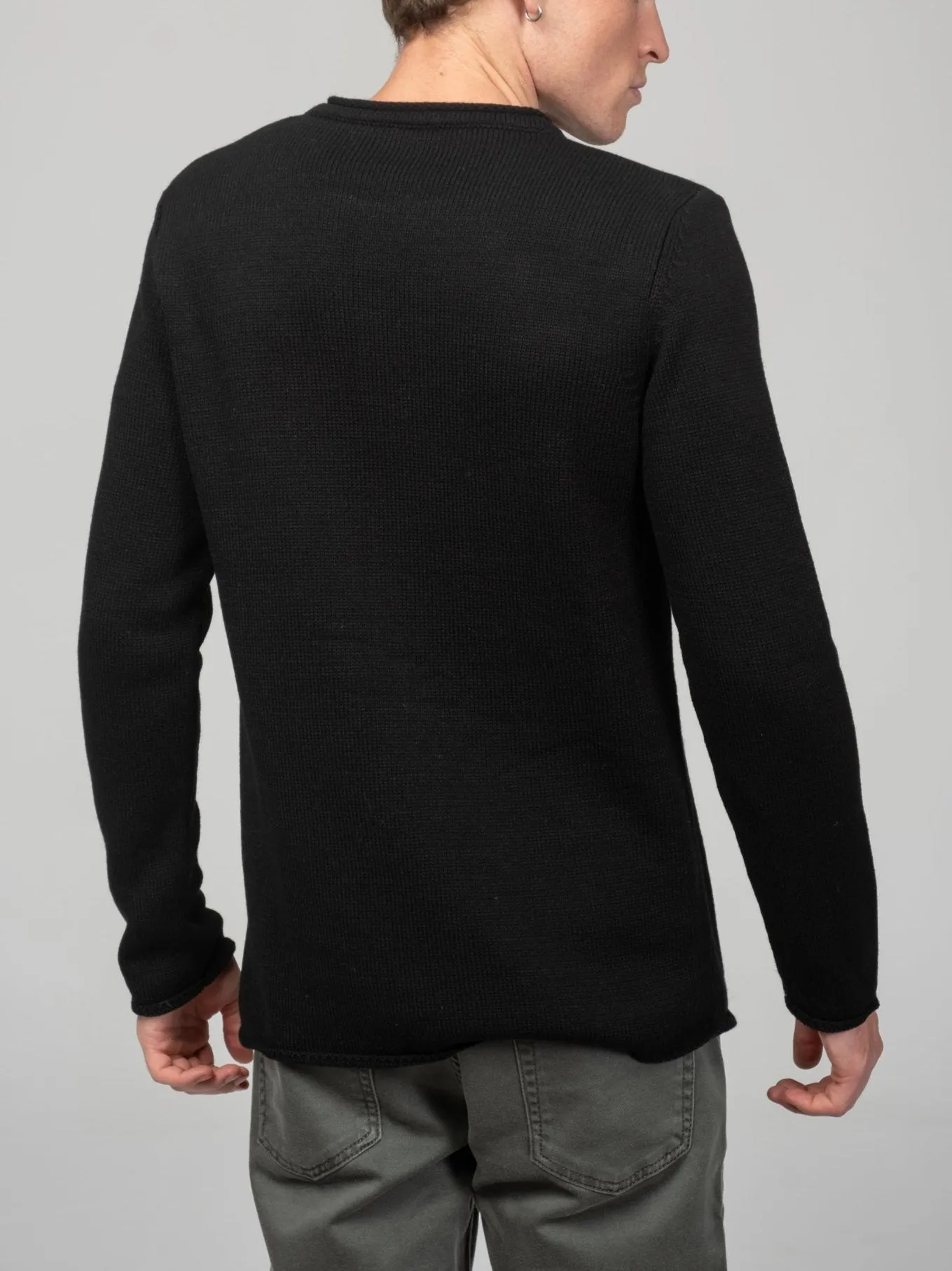 Tube Soft Pullover Sweater - Black
