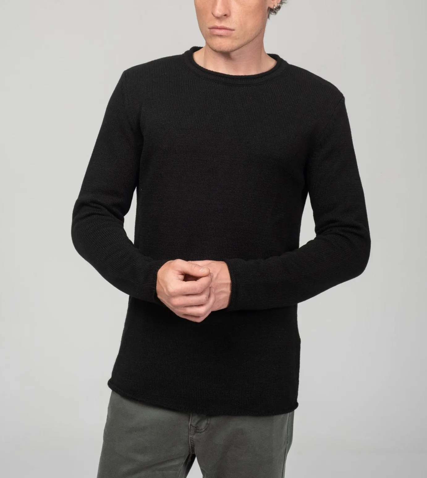 Tube Soft Pullover Sweater - Black