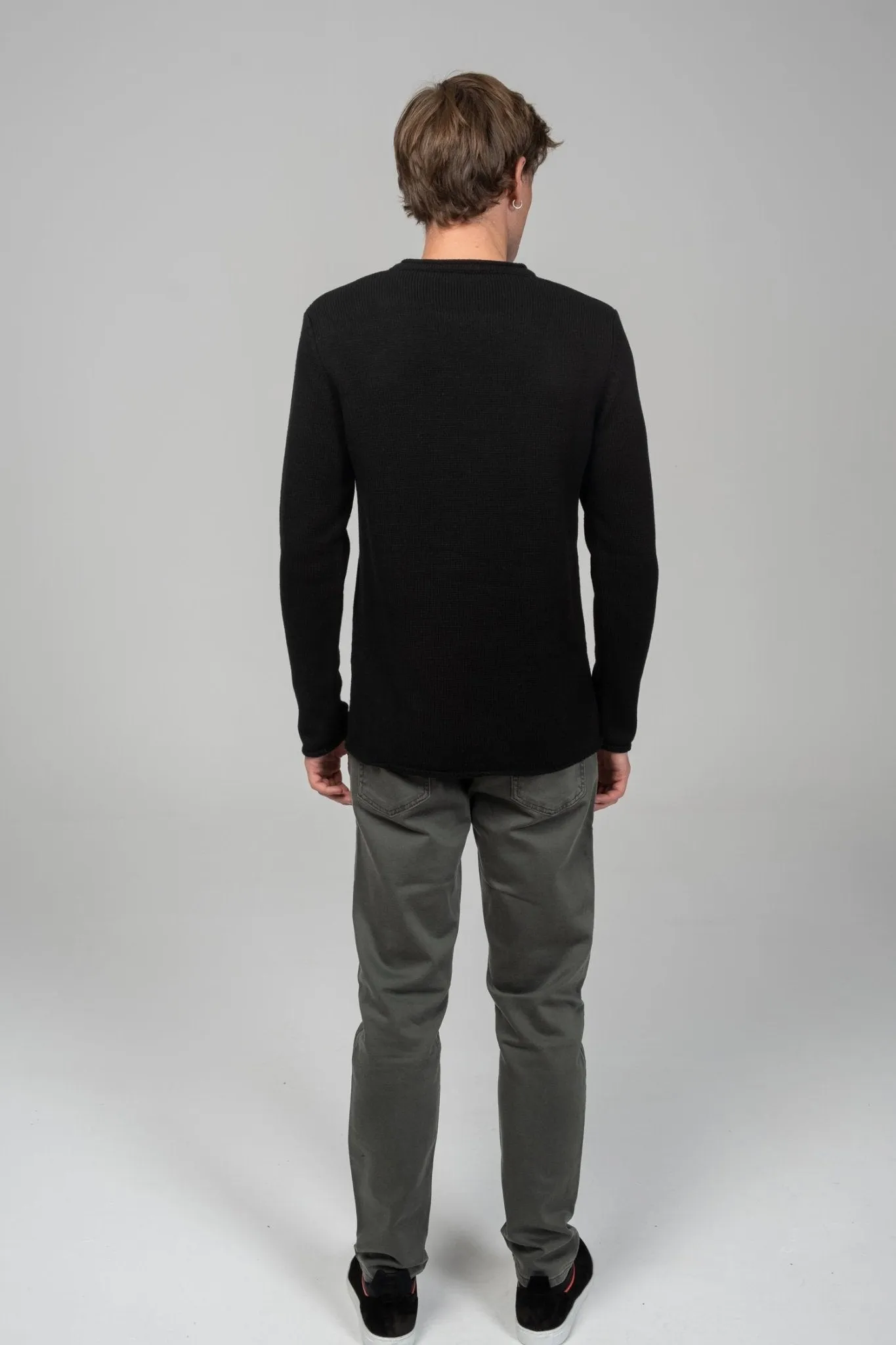 Tube Soft Pullover Sweater - Black