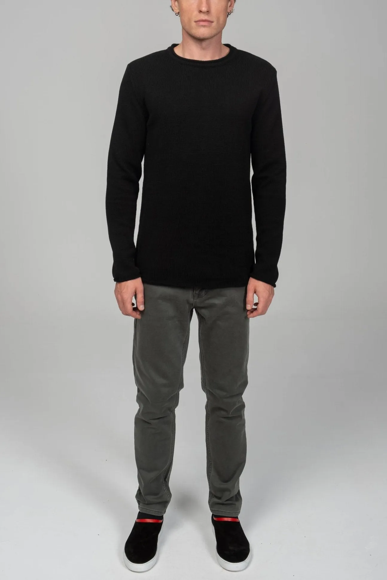 Tube Soft Pullover Sweater - Black