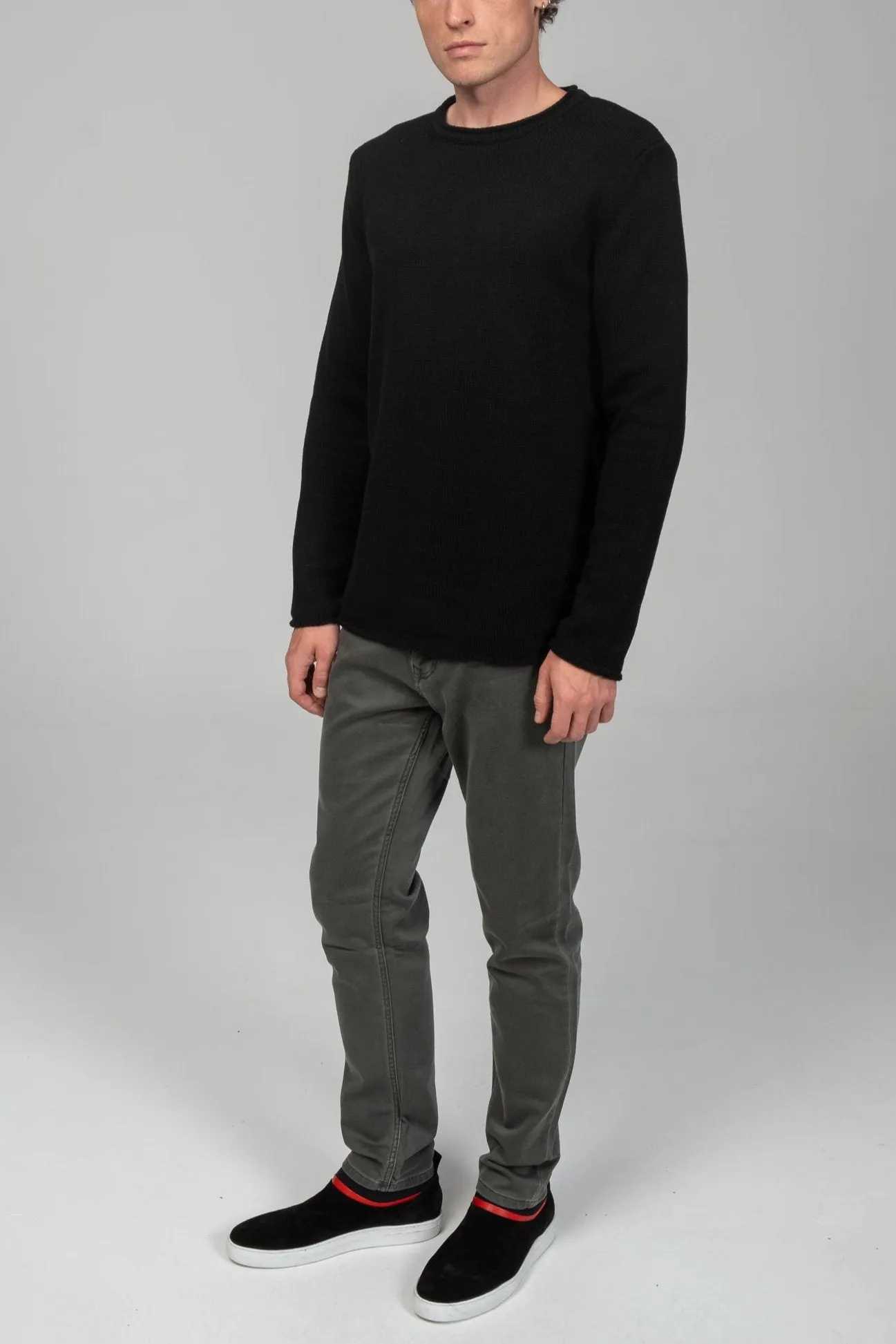 Tube Soft Pullover Sweater - Black