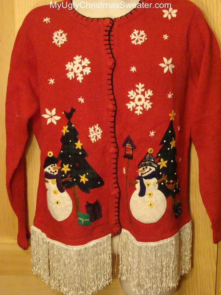 Ugly Christmas Sweater with LONG Fringe