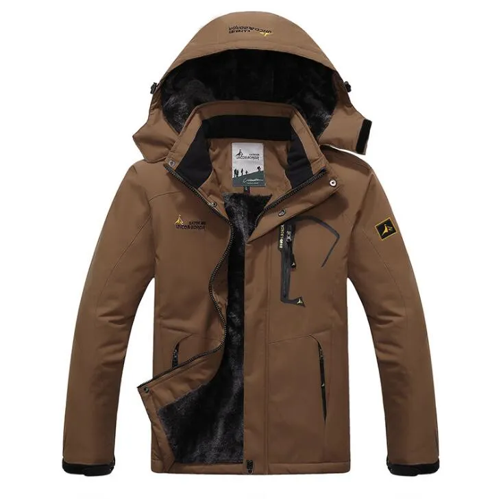 Winter Parka Men Windbreak Plus Velvet Thick Warm Windproof