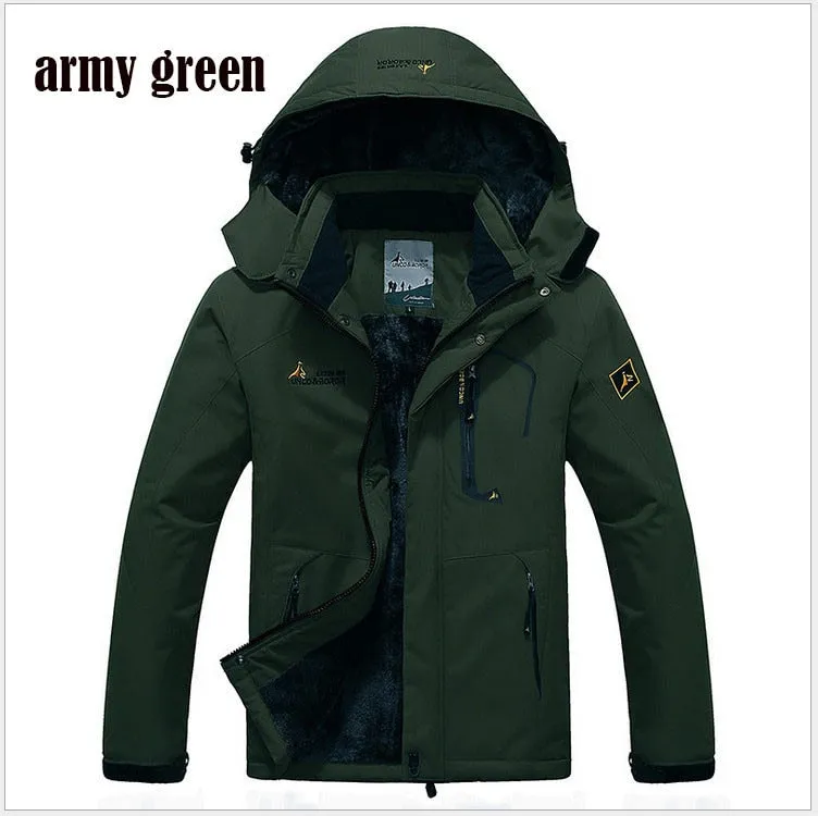 Winter Parka Men Windbreak Plus Velvet Thick Warm Windproof