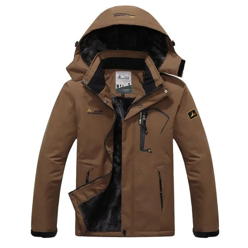 Winter Parka Men Windbreak Plus Velvet Thick Warm Windproof