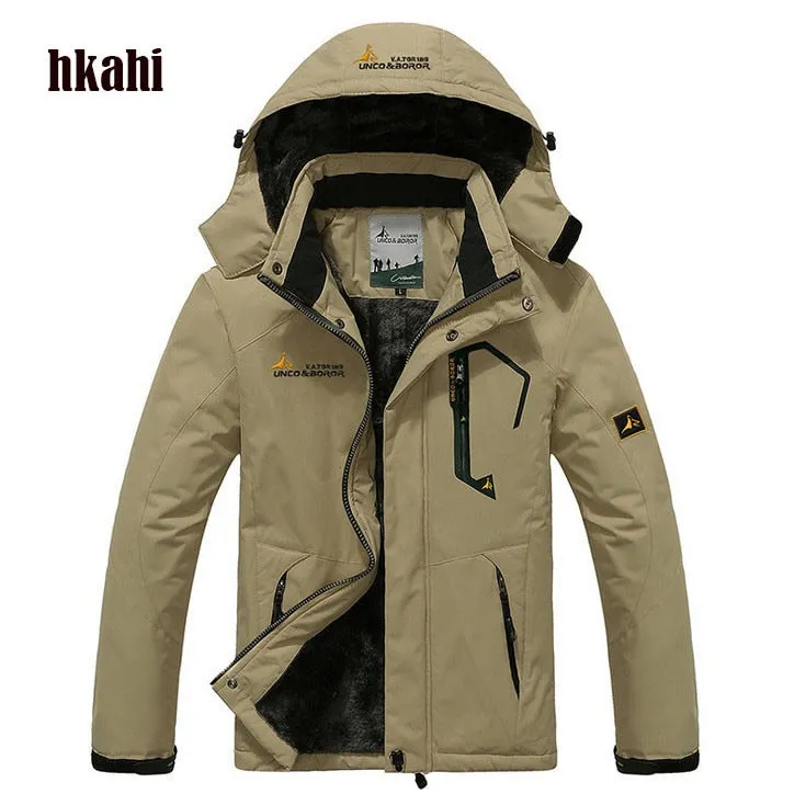 Winter Parka Men Windbreak Plus Velvet Thick Warm Windproof