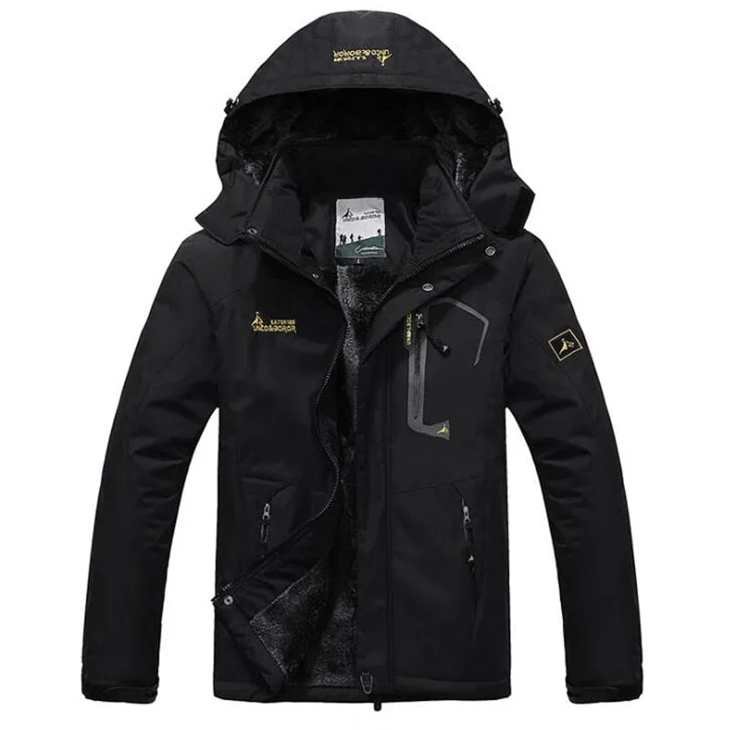 Winter Parka Men Windbreak Plus Velvet Thick Warm Windproof