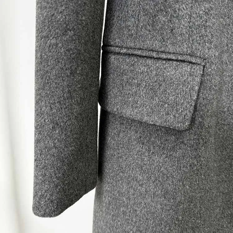 Women's Bow detail Wollen Coat Grey