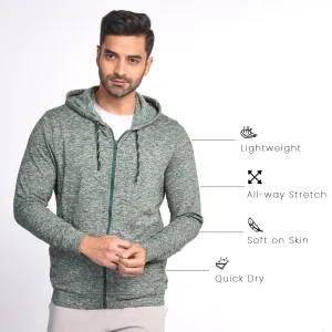 Work-Desk Melange Forest Green Zipper Jacket